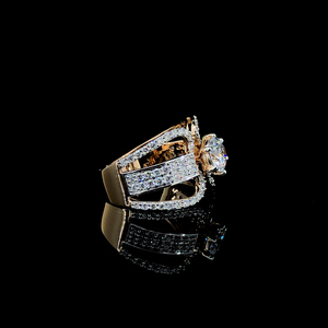 Anillo de compromiso y boda con halo de diamantes ovalados cultivados en laboratorio en oro rosa para mujer, regalo para fiesta - Product Image 2