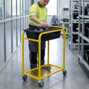 Heavy Duty Order Picking <b>Trolley</b> 100kg Capacity Steel Mesh Picking Cart Vietnam Manufacturer ISO Sedex OEM Custom Fabrication - Product Image 1