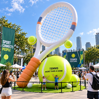 Raquette de tennis gonflable géante, décoration publicitaire personnalisée pour événements sportifs, affichage pour centres commerciaux et festivals