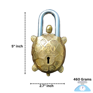 Serrure à clé en laiton plaqué, artisanale, moderne, en forme de tortue, durable, décorative, objet de collection, serrure de sécurité pour porte d'entrée, jardin, sécurité domestique - Product Image 2