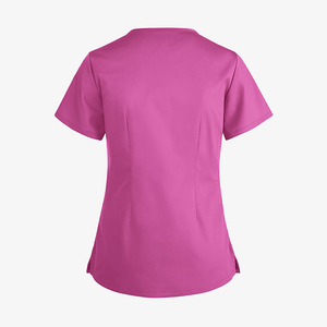 Haut de blouse médicale tricoté respirant, coupe ajustée, manches courtes, multi-poches, design uni, unisexe, mode 2026, personnalisé OEM - Product Image 3