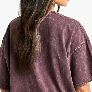 Camiseta Casual Personalizada para Mujer, Estilo Urbano, de Alta Calidad, Poliéster/Algodón, Transpirable, Antiarrugas, Cuello Redondo, Logotipo Bordado, Color Sólido - Product Image 4