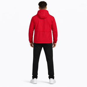 Custom <b>Red</b> <b>Waterproof</b> Windbreaker <b>Jacket</b> for Men Lightweight Windproof Streetwear Style USA Wholesale Supplier - Product Image 2