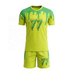 Conjunto de Jersey de Fútbol Americano Amarillo Verde para Hombre, Transpirable, Ajuste Atlético, Estampado Sublimado, Números de Equipo 77 2027, Protección Anti-UV - Product Image 2