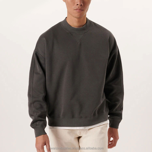 Sweat-shirts vintage en maille crochetée de haute qualité 450 g/m² avec impression en relief, survêtements pour hommes en polyester/coton, personnalisables - Product Image 5