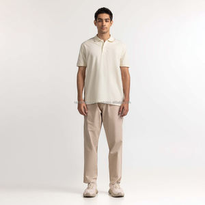 Nardon Apparel T-shirt d'été décontracté à coupe ajustée pour homme, polo à manches courtes en maille texturée avec col et poche - Product Image 3