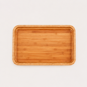 Wholesale Eco-Friendly Rectangular <b>Bamboo</b> Serving Tray Natural Solid Wood Modern Floral Design Wedding Decorative Platter - Product Image 5