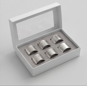 Anneau de serviette en acier inoxydable martelé, porte-serviettes semi-circulaire en métal pour la décoration de table et l'usage domestique - Product Image 6