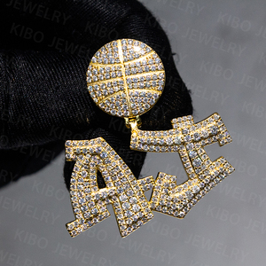 จี้เพชรโมอิสซาไนต์เงินแท้ 925 ตัวอักษร AJ สร้อยคอแบบมีจี้ตัวอักษรประดับเพชร  สร้อยคอแบบกำหนดเองได้  ของขวัญสำหรับผู้ชายและผู้หญิง - Product Image 3