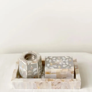 Ensemble de Bakhoor PearlVista Elite avec incrustation de nacre, brûleur artisanal haut de gamme en coquillage pour la décoration de luxe de la maison et de l'hôtellerie - Product Image 3