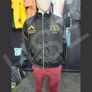 เสื้อแจ็คเก็ตวินด์เบรกเกอร์ปักลายสัญลักษณ์เมสันแบบกำหนดเอง – เสื้อแจ็คเก็ตสีดำน้ำหนักเบาแบบซิปเต็มตัวพร้อมดีไซน์โลโก้แบบกำหนดเอง - Product Image 4