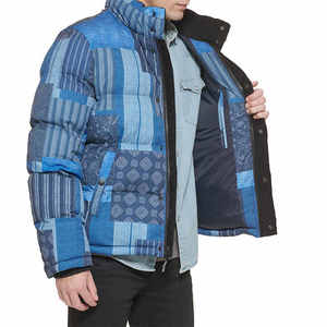 Veste coupe-vent matelassée à double fermeture éclair contrastée personnalisée pour l'hiver, unisexe - Product Image 6