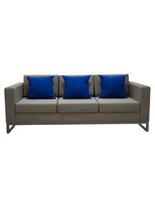 Sofá Cuadrado Moderno de Tres Plazas, Tapizado en Cuero PU, Respaldo Firme de Espuma, Brazos Rectos, Patas de Metal, Tipo Reclinable 1, para Sala de Estar - Product Image 5