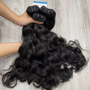 ผู้จำหน่ายผมดิบ ผมเวฟธรรมชาติแบบต่อผมสองชั้น ผมดิบแบบมัดเป็นช่อ สีดำธรรมชาติ - Product Image 4