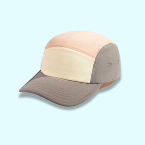 Gorra de corredor unisex al por mayor, de 5 paneles, de rizo 100% algodón, con visera curva ajustable, para actividades al aire libre, colorida y personalizable. - Product Image 1