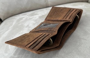 Custom <b>Engraved</b> Genuine Leather Tri Fold <b>Wallet</b> Men Top Grain Cowhide Credit Card Holder Business Mens Purse LTW-0112 - Product Image 5