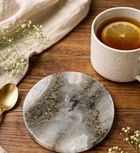 Posavasos de Ágata Musgosa Natural de Primera Calidad, Grabado con Diseño de Animal y Cruz Feng Shui, Hecho a Mano, Decoración para el Hogar y la Mesa - Product Image 6