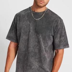 T-shirt Oversize Délavé à l'Acide 100% Coton Vintage, Col Rond, Manches Courtes, Streetwear Uni pour Homme - Product Image 2