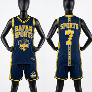 Ensemble de basket-ball en maille respirante 185 GSM bleu-gris avec logos d'équipe personnalisés sublimés – Tenues pour femmes - Product Image 6