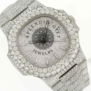 Reloj de Diamantes con Caja Plateada, Correa de Moissanita, Movimiento de Cuarzo Analógico, Esfera de Cristal de Zafiro de 28 mm y Cierre Oculto, un Splendid Regalo de Joyería - Product Image 6