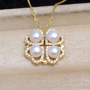 DIY Accessory for Pearl Jewelry 4-Piece Heart-Shape Chain Holder 5786 Magnet <b>Lucky</b> Grass 4-5 Multi Bead S925 Crystal <b>Necklaces</b> - Product Image 1