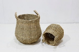 New Arrival Vintage <b>Wicker</b> Seagrass Woven Baskets Vietnam-supplied Storage Boxes & <b>Bins</b> Special Design Clothing Rack - Product Image 2