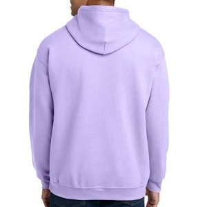 Sweat-shirt à capuche en molleton uni violet pour homme, coupe classique, décontracté, en coton tricoté, pour l'automne - Product Image 1
