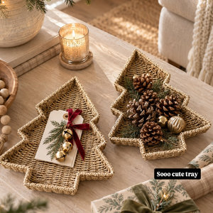 Bandeja de servir decorativa en forma de árbol de Navidad, tejida con hierba marina, para exhibición, venta al por mayor desde Vietnam - Product Image 4