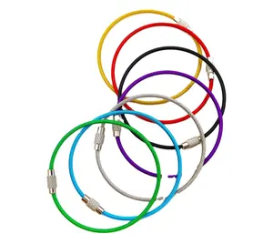 14PCSKey Ring Stainless Steel Key Chains for Women & Luggage Tag Loops, Key Chain Accessories Multicolor 7 Pack