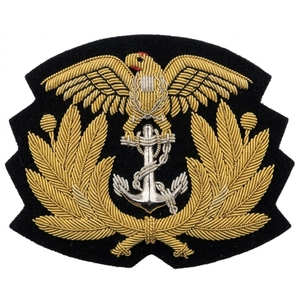 Écusson brodé personnalisé Aigle Doré et Ancre, à coudre, pour uniformes, vestes et vêtements - Product Image 1