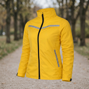 <b>Women</b> Winter Woven Hard Shell <b>Bomber</b> <b>Jacket</b> <b>Lightweight</b> Waterproof Windproof Zipper Closure Reflective Panel for Commuting - Product Image 6