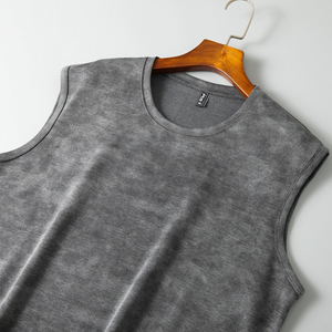 Men 100% Cotton Blank Plain Acid Washed Customizable Breathable Casual Summer Heavyweight Tank Tops <b>Cheap</b> Price OEM Custom - Product Image 6