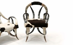 Sillón de Madera con Incrustaciones de Hueso de Cuerno Hecho a Mano, Muebles de Lujo de Diseño Rústico de Búfalo para Sala de Estar, Hogar u Hotel - Product Image 1