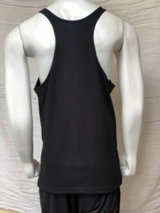 Débardeur de sport Aero Faster pour homme, noir, sans manches, col rond, imprimé par transfert thermique, lettres dorées, décontracté, respirant, 100% coton tricoté - Product Image 6