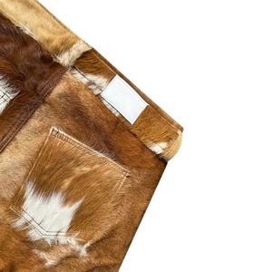 Pantalones Cortos de Cuero Genuino de Vaca para Hombre, Estilo Western con Estampado de Pelo de Vaca, Lujo Urbano, Diseño de Verano, Estilo Biker, ¡Venta Caliente! - Product Image 3