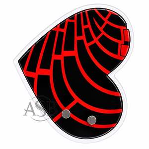 Support d'extension de cils en acrylique personnalisé avec aimants, motif Cœur Concha Rouge et Noir, logo personnalisé, instrument de beauté - Product Image 2
