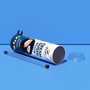 Tube en papier kraft de qualité alimentaire pour l'emballage des sushis avec couvercle en aluminium - Product Image 4