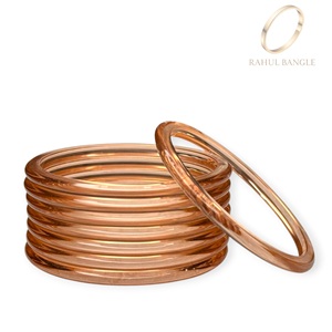 Lowest Price Crystal Clear Peach Kashmiri Jelly <b>Bangles</b> Collection Modern Everyday Wedding Wear Jewellery for Women Girls - Product Image 2
