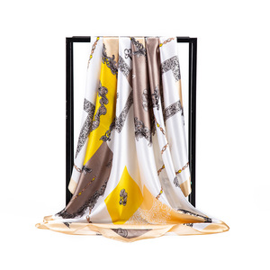 Kneka Printed 100% <b>Silk</b> Casual Square Scarf for Women Multi-Functional Muslim All Seasons Fashion Accessory - Product Image 5