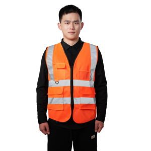 เสื้อกั๊กนิรภัยสะท้อนแสง ANSI Class 2 แบบปรับแต่งได้ ผลิตจากโรงงานเสื้อผ้าทำงานแขนยาวผ้าฝ้าย คุณภาพสูง - Product Image 2