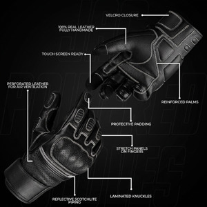 Guantes de Motocicleta de Cuero Genuino con Logotipo Personalizado, Protección Completa para los Dedos y Nudillos, Pantalla Táctil, para Carreras y Turismo - Product Image 2