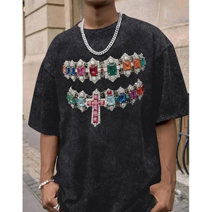 Oversized <b>Tshirts</b> for Men Graphic Vintage Tees Y2k Acid Wash Streetwear Shirts Hip Hop Shirt Tops - Product Image 4