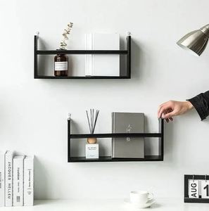 Combination Wall <b>Shelf</b> With Black Powder Coating Finishes High Quality With Three Tiers For Storage at Wholesale indian - Product Image 3