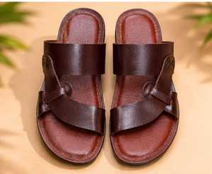 Sandales en cuir véritable antidérapantes pour hommes, respirantes, pour l'extérieur, de haute qualité, pour l'Aïd 2026 - Product Image 1