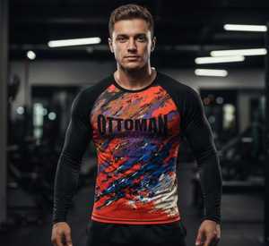 Diseño Personalizado con su Propio Logotipo, Camiseta de Manga Larga con Estampado por Transferencia de Calor, Nueva Llegada, MMA para Adultos, Spandex/Nailon de Secado Rápido - Product Image 1