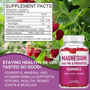 Gomitas de Magnesio Glicina OEM con Prebióticos, 60 Unidades, 100 mg, Veganas, Sin Gluten, Apoyo para el Estrés, el Sueño y la Recuperación, 30 Porciones - Product Image 3