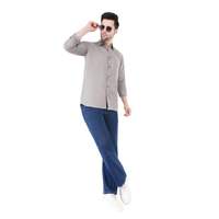 Chemises décontractées pour hommes en twill de coton uni à manches longues, col ouvert, imprimées numériquement, pour l'été, Zenrich Attire