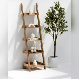 Étagères en bois de manguier Vandana Merino Optima, design minimaliste moderne en bois massif pour le rangement - Product Image 4
