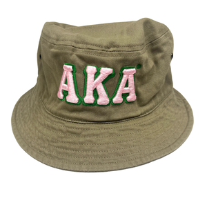 AKA Khaki Bucket <b>Hat</b> Green Embroidered Cotton <b>Sun</b> <b>Hat</b> Casual Outdoor Fishing Beach Travel Wide Brim Cap for Women <b>Men</b> - Product Image 1