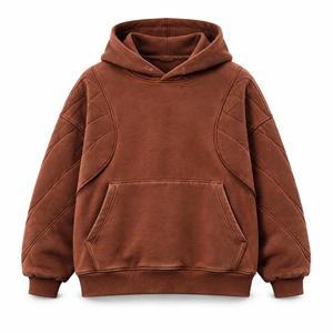 Sweat à capuche oversize pour homme, couleur unie, en molleton de coton, décontracté, avec poche avant, manches classiques, pour l'hiver, coupe ample, brodé, ODM, faible MOQ - Product Image 1
